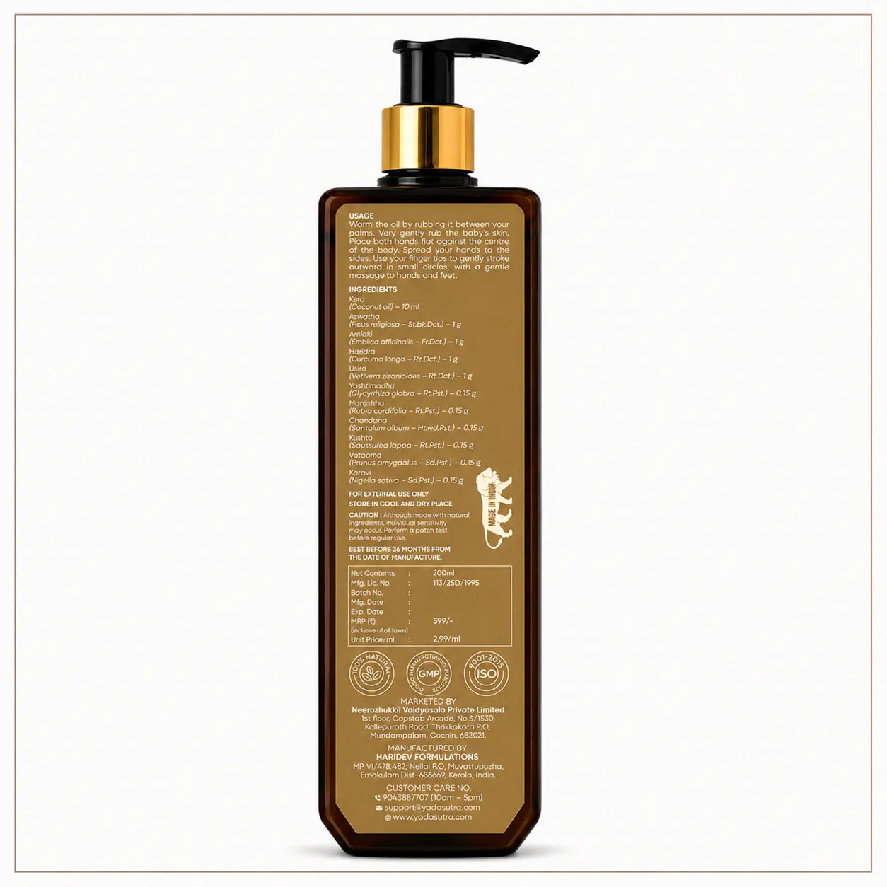 Yadasutra Ayurvedic Baby Massage Oil (200ml)